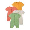2025 Spring/Summer Baby Bamboo Fiber Short Sleeve Solid Color Romper Newborn Bodysuit Crawling Suit