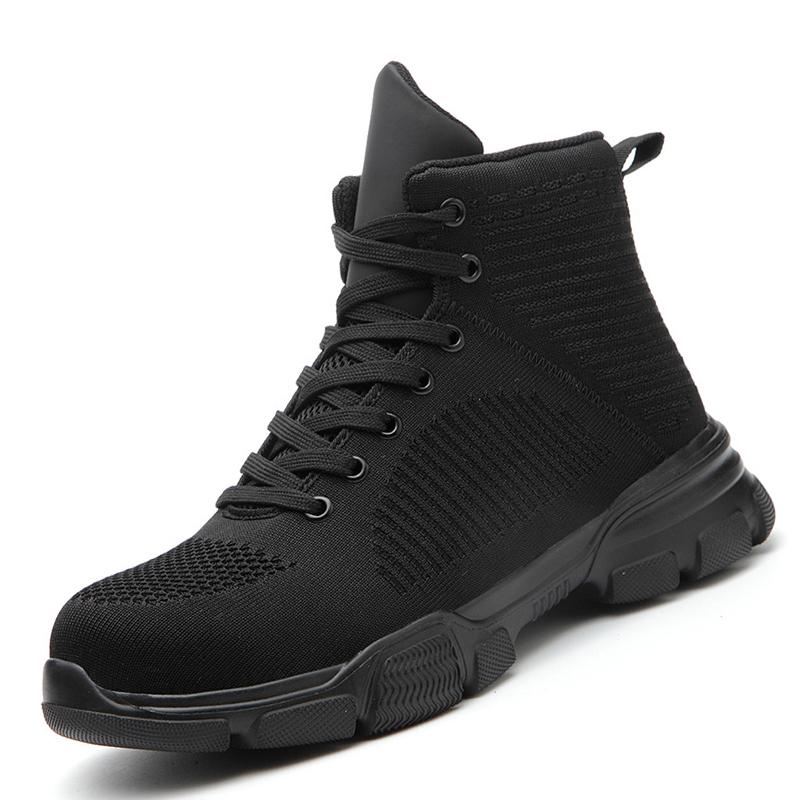 Indestructible Ryder Shoes Men Steel Toe Cap Work Safety Shoes Puncture-Proof Lightweight Breathable Sneakers Black Work Boots