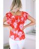 Ruffle Sleeve Floral Blouse