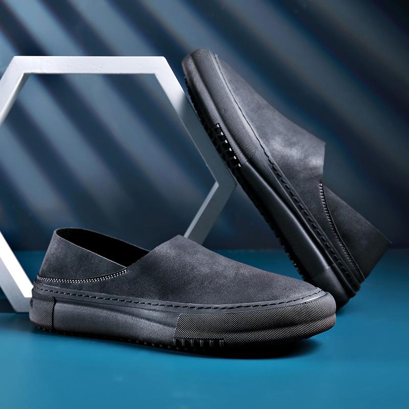 Fashion 2024 Spring Autumn Leather Loafers Male Fashion Casual New Designer Shoes for Men Solid Color Dual-use High Quality Mens Shoes