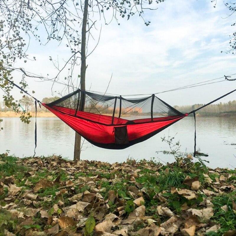 Outdoor Mosquito Net Hammock Camping Ultra Light Nylon Double Portable Hammock For Indoor, Camping, Camping, Travel, Yard, Beach