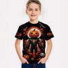 Детская футболка с 3D-принтом с рисунком тыквы на Хэллоуин, забавная футболка с круглым вырезом и короткими рукавами для мальчика