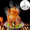 Stainless Steel Chicken Turkey Roaster Oven Bbq Grill Rack Stand Holder Tray Turkey Chicken Roaster