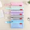 19.5x14cm Double Layer Mesh Zipper Bag ID Card Bank Card Credit Card Organizer Cute Coin Purse Key Earphone Date Line Pouch