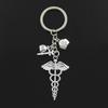 Syringe Stethoscope Keychains Key Chain Keyring Doctor Nurse Physicians Medical Graduation Men Car Keychain Gift Jewelry