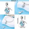 925 Sterling Sliver Blue Charms Camera Moon Glass Snowflake Beads Pendant Fit Bracelets Fine Diy Jewelry Making