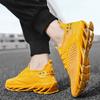 Spring/Autumn Men's Large Size Blade-soled Shoes Flying Weave Fitness Jogging Shoes