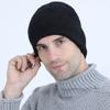 New Autumn and Winter Men's Cable Knitted Woolen Hat with Velvet and Thickened Knitted Warm Cycling Ear Protection and Cold Proof Pullover Hat