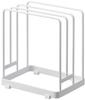 Yamazaki Jitsugyo 6178 Cutting Board Stand for Holding Round Cutting Boards, White, Approximately W16 X D11.8 X H17.5cm Tower, Freestanding Type,