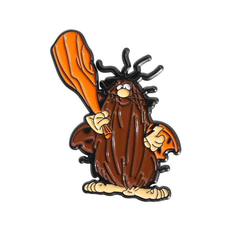 Cartoon Character Eyecatching Pin Brooch In Alloy With Cute And Angry Tree Style Stump