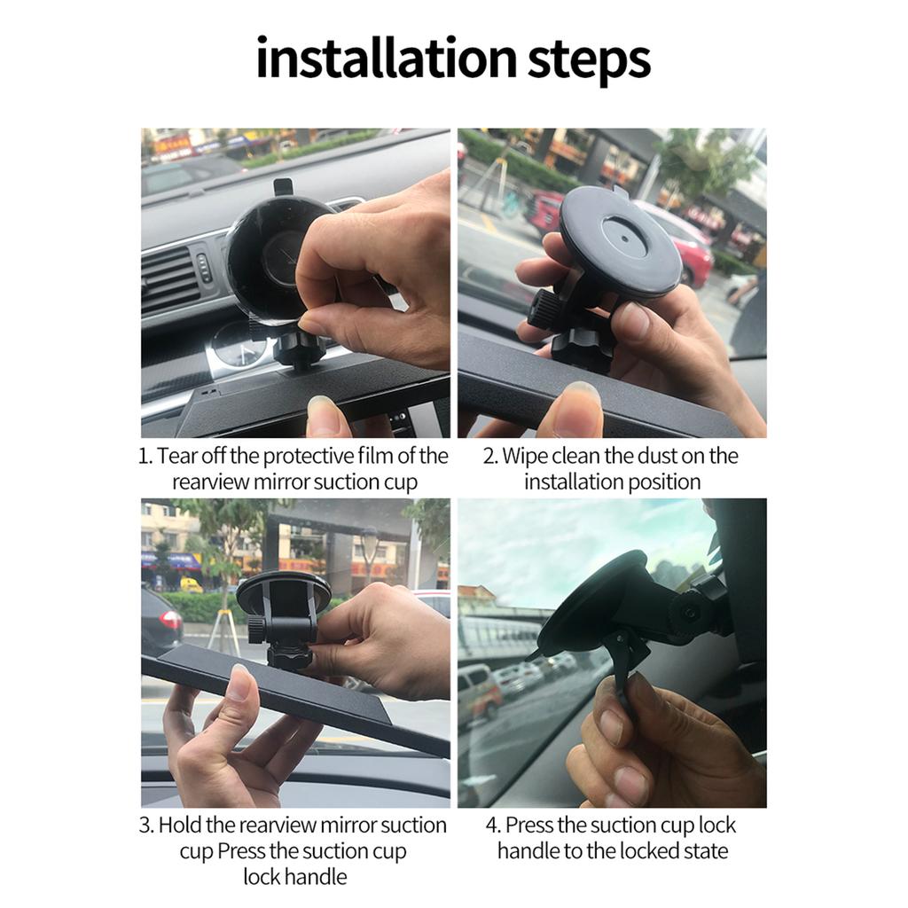 Rear View Mirror Suction Cup Rearview Mirror Wide Angle Hidden Aromatherapy 360 Degrees  Adjustment Angle Rear View