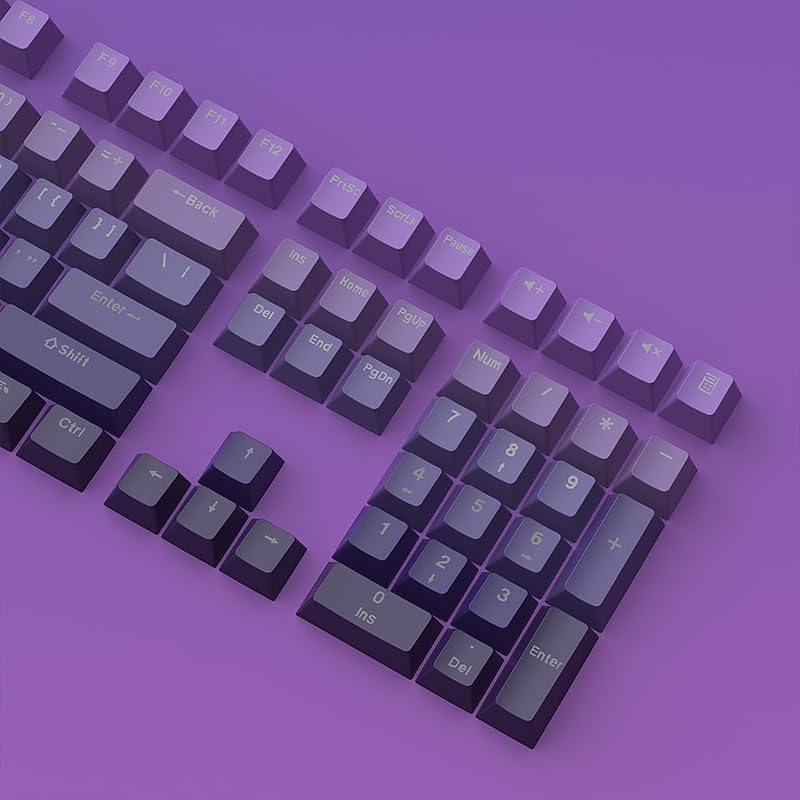Keycaps 132 Keys Double Shot OEM Profile Light Transmitting PBT Custom Keycap Set for Mechanical Keyboards for Cherry Gateron MX Switches with 7 Shape