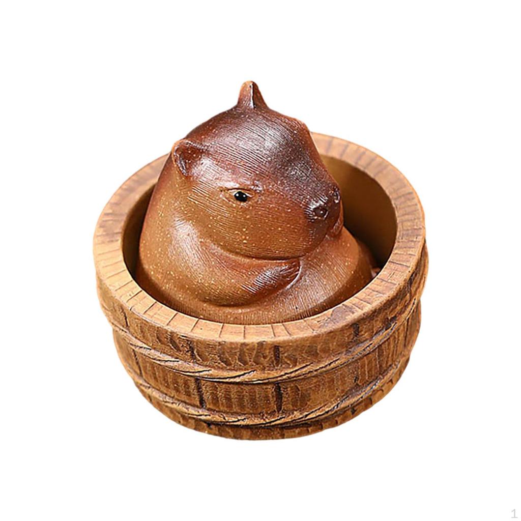 Ceramic Clay Mini Capybara Sculpture Tea Pet Miniature Decoration DIY Craft for Home