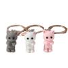 3D Resin Flocked Cute Kitten Keychain Pendant Charm