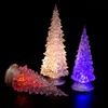 1PC Colorful Acrylic Christmas Tree with Bottom Night Light, Street Stall Ring Plastic Toy Halloween Gift