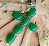 Green Onyx Gemstone 925 Sterling Silver Plated Gifted Cross Shape Pendant Jewelry NST-J2H10642