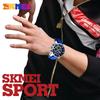 Silicone High School Student Silicone Sports Waterproof Arm Watch Stylish Big Face Chronograph Casual Brand Analog Quartz Watch Large Date Fluorescent