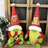 3D Grinch-Inspired Green Hair Monster Ornament - Faceless Old Man Christmas Decoration