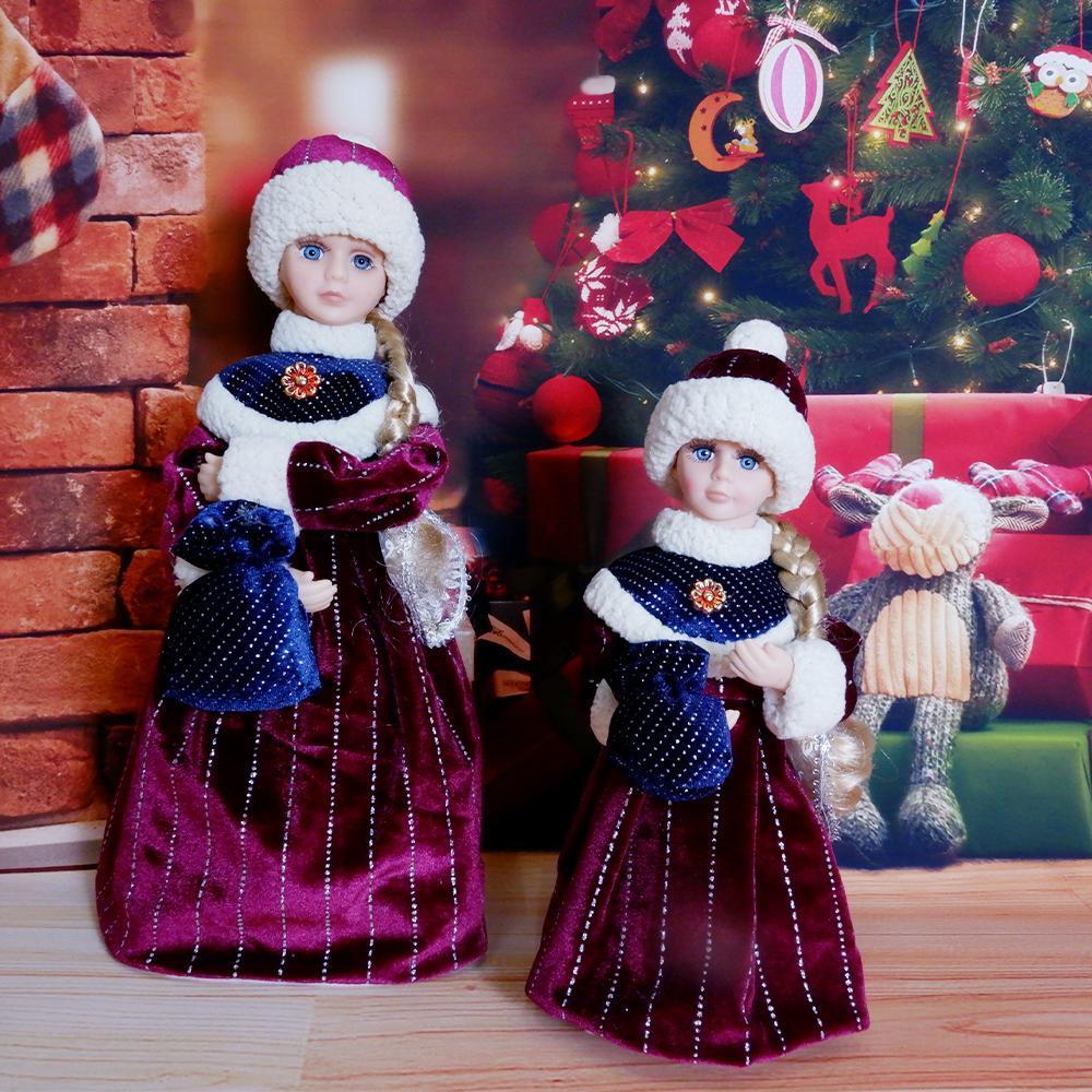 Рождественские электрические куклы Снегурочки для пожилых людей, детские игрушки для пения и танцев, подарок для детей, куклы Санта-Клауса, фигурки, безделушки