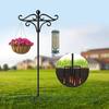 Patio Stand Stable 5 Prong Base Heavy Duty Anti-rust Outdoor Garden Bird Feeder Hook Holder Flower Plant Basket Hanger Solar Light Lantern Pole Stand