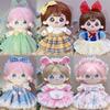 20CM Cotton Doll Rompers Cartoon Plush Doll Replacement Outfit Lolita Dress Playing House Accessories Mini Clothes