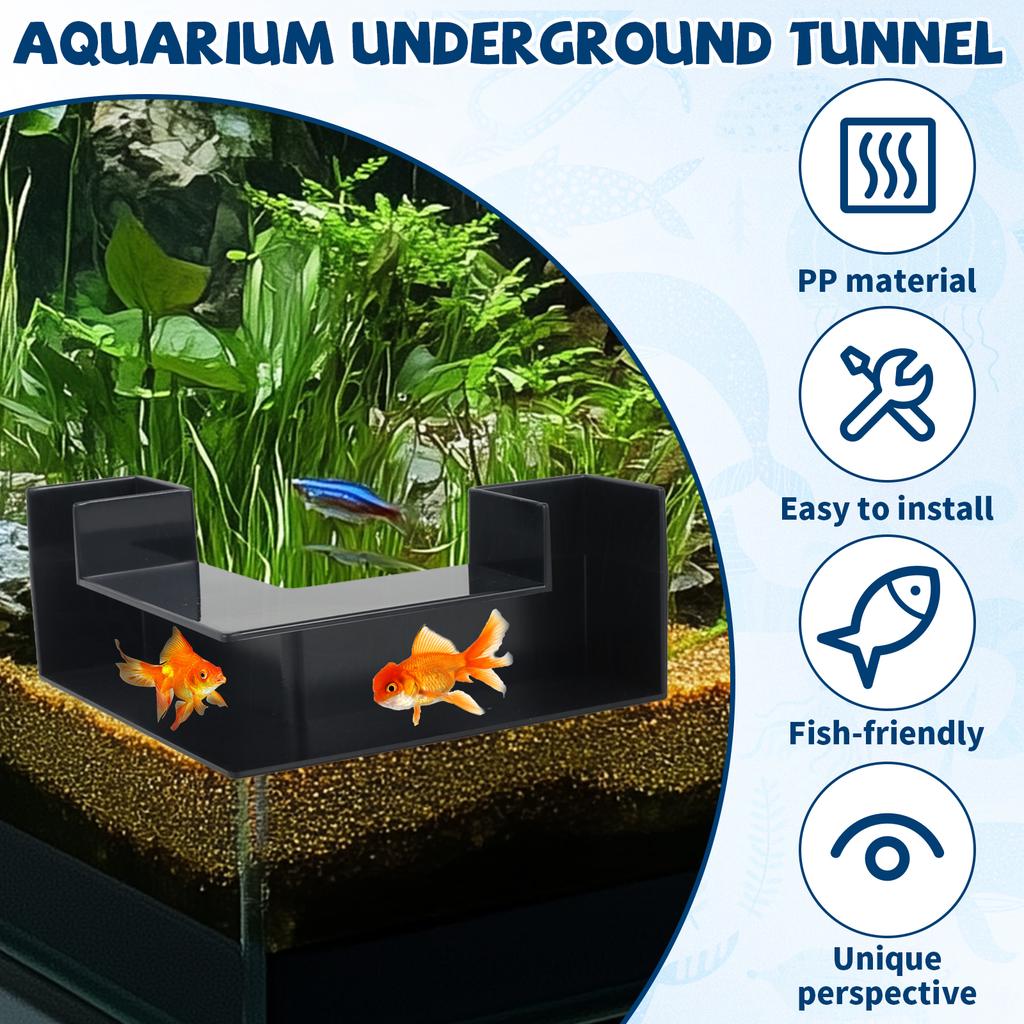 1/2Pcs Aquarium Underground Tunnel L-Shape Hiding Viewing Tunnel Fish & Shrimp Play Hideout for Fish Tank DIY Cave Ornaments