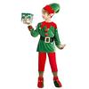 Christmas Elf Costume Set Boys Girls Festive Elf Outfit Kids Classic Red Green Elf Hat Stockings Set Dress-up Attire for Parties Cosplay Performance
