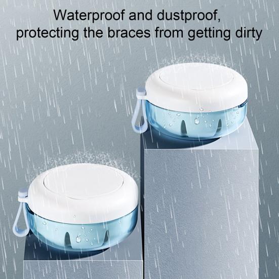 Yousheng Retainer Case with Mirror Portable Soaking Denture Bath Box with Strainer Basket Invisible Brace Mouth Guard Dental Aligner Container Holder