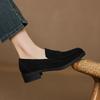 Fashion 2025 Spring New Casual Women Thick Low Heels Shoes Suede Commute Retro Office Pumps Quality Comfort Spring New Pumps Loafers