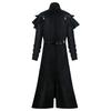 Vintage Halloween Medieval Steampunk Assassin Elves Pirate Costume Adult Men Black Long Split Jacket Gothic Armor Leather Coats