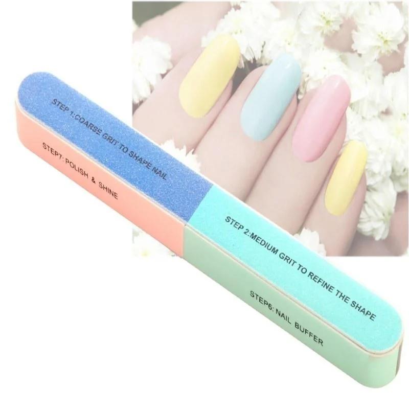 3 PCS New Creative Multifunctional Printed Nail File with Double-sided Polishing Sand Bar for Nail Enhancement Tool Accessories