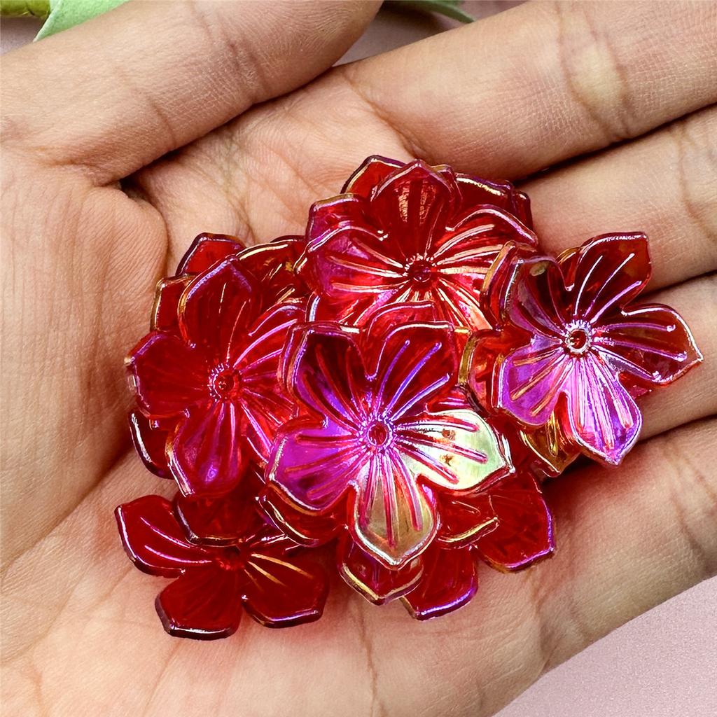 60Pcs Bracelet Necklace Acrylic Beads 22.8mm DIY Handmade For Jewelry Making Loose Spacer Beads Sun Flower Shape