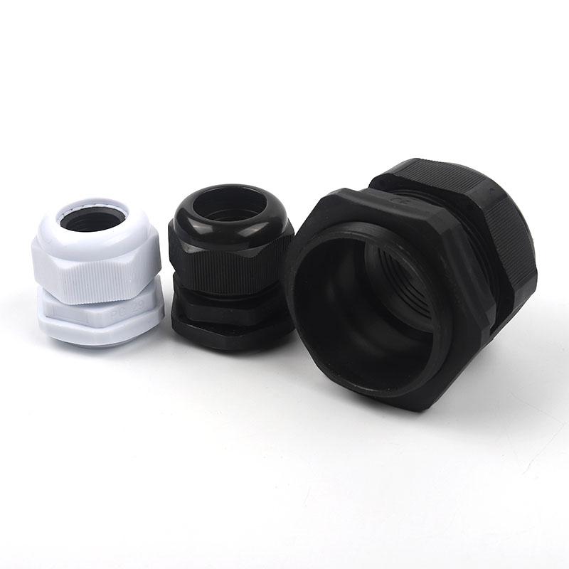 Waterproof Cable Gland Black Plastic Seal Joint Nylon PG29 PG36 PG42 PG48 PG63 IP68 White Cable Fixing Nylon Connector