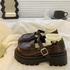 Retro British Platform Small Leather Shoes Women's Summer New College Style Japanese Jk with Skirt Mary Jane Single Shoes
