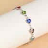 1Pc Exquisite Colorful Heart Bracelet for Women Charm Metal Chain Bracelets Party Birthday Jewelry Gift
