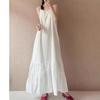 2025 Summer Retro A-Line Maxi Dress: Sleeveless Spaghetti Strap, Loose Pullover, Mid-Length Design