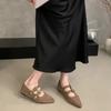 Fashion Vintage Versatile Women's Mary Jane Shoe 2025autumn New Style Woman Pointed Flat Casual Shoes Comfor Non Slip Women Leather Shoe