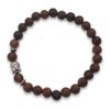 [R2138] - Designer Bracelet 'Minéralia' Tiger's Eye - Cassia Wood - 8 Mm