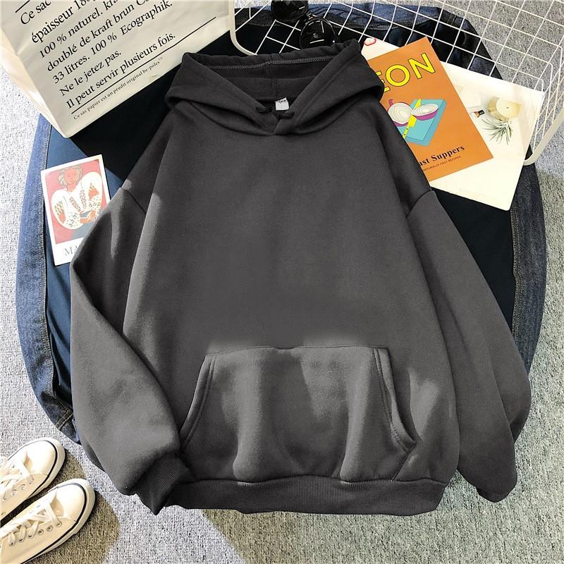 Women's Fashion Casual Solid Color Hooded Sweatshirt Loose Sports Tops Pullover