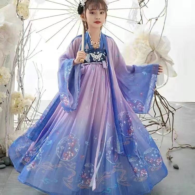Chinese Hanfu Red Girls' Casual Dress