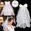 Accessories New Photo Veil Lace Edge Short Simple Wedding Veil With Comb Women's Tulle Bridal Veil
