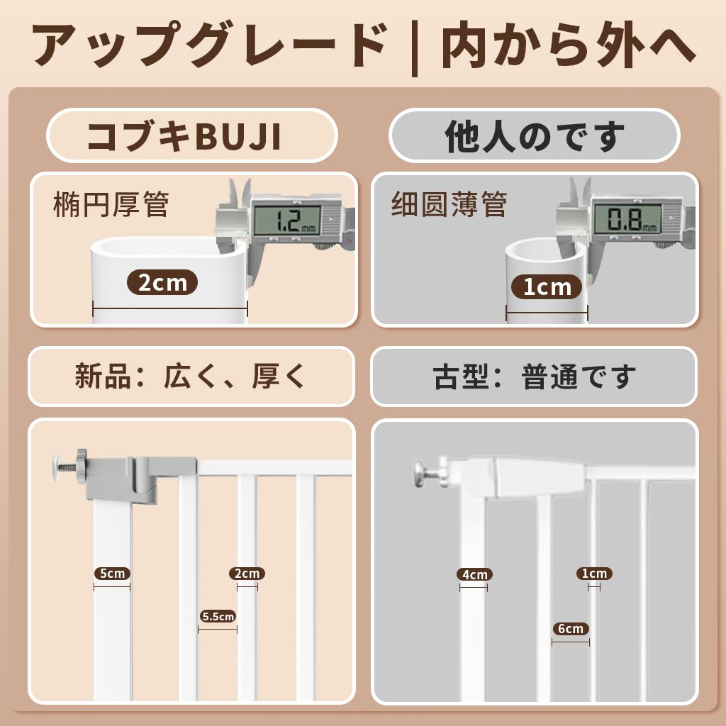 BUJI Baby Pet Tension Just Height Width Thick Steel Gate For Prevents Cats and Dogs from Load Capacity Automatic Closing Double Lock Reinforcement and