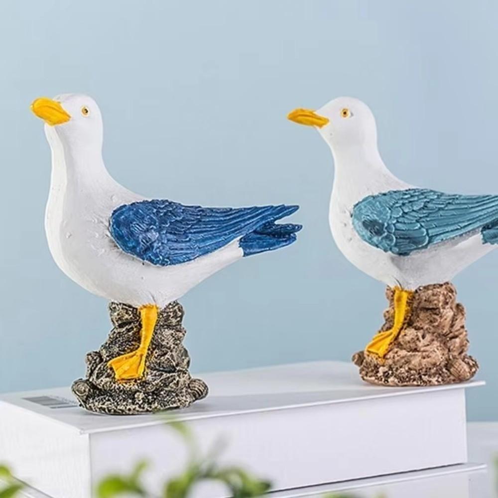 Waterproof Resin Seagull Figurine Handmade Seagull Model Ornament Seabird Ornament  Children's Room