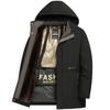 Winter Coat Men's Thick Cotton Jacket with Added Velvet, Casual Down Cotton Jacket, Medium Long Cotton Jacket Men's Black Gold Warm