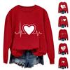 Women's Casual Fashion Valentine's Day Print Long Sleeve O-Neck Sweatshirts Pullover Top