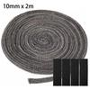 10/25mm Fireplace Sealing Rope Wood Burning Stove Door Self-Adhesive Fiberglass Sealing Cord Replacement Black Gasket Tape