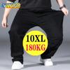 Men's 10XL Oversized Plus Size Black Casual Pants Sweatpants Elastic Waist Sports Joggers Baggy Pants Trousers Men Streetwear