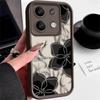 Черный цветочный узор однотонный чехол для Xiaomi Poco F6 X5 X6 M6 Pro 13t Redmi Note 13 12 11 10 Pro Plus силиконовый мягкий защитный чехол для объектива