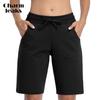 Women's Lounge Athletic Shorts with Pockets Knee Length Workout Biker Walkshorts