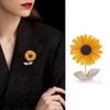 Women Brooch Sunflower Maple Leaf Apricot Leaf Clothes Pin Realistic Electroplated Polished Exquisite Prom Party Coat Shirt Dress Brooch